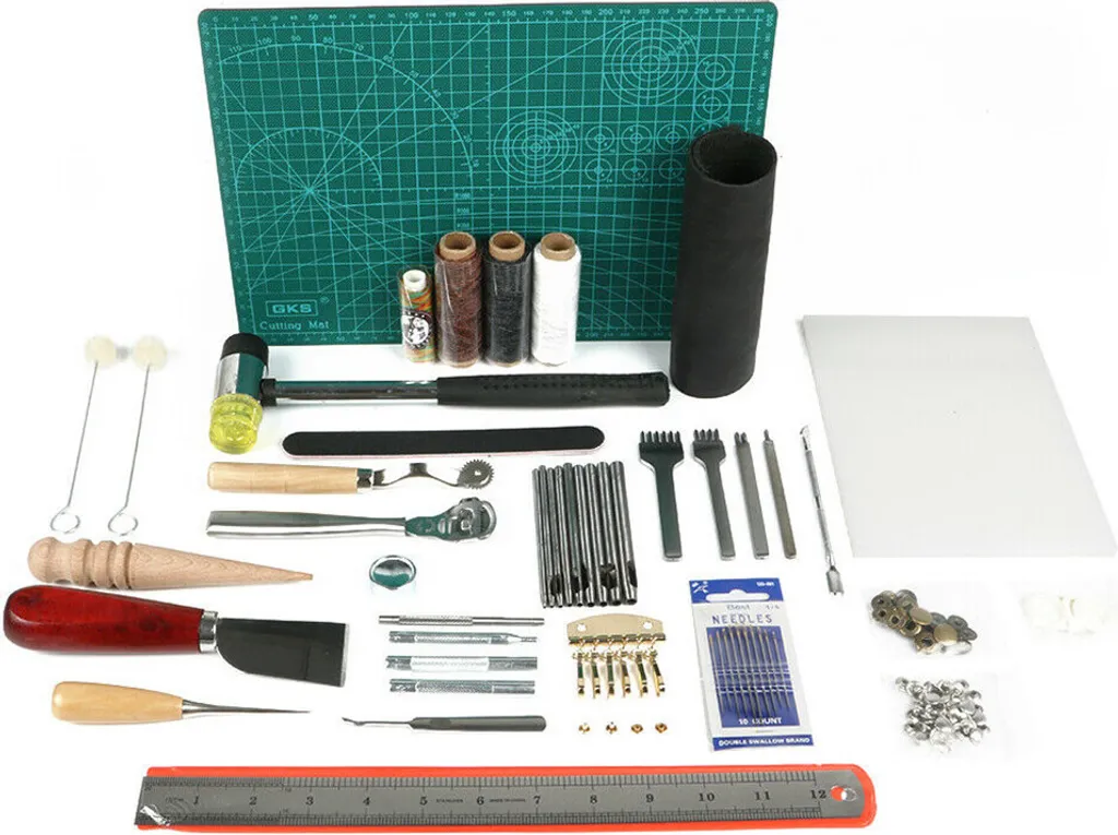 Kit Couture Cuir : Réparez et Créez Facilement avec 61 Outils de Pro
