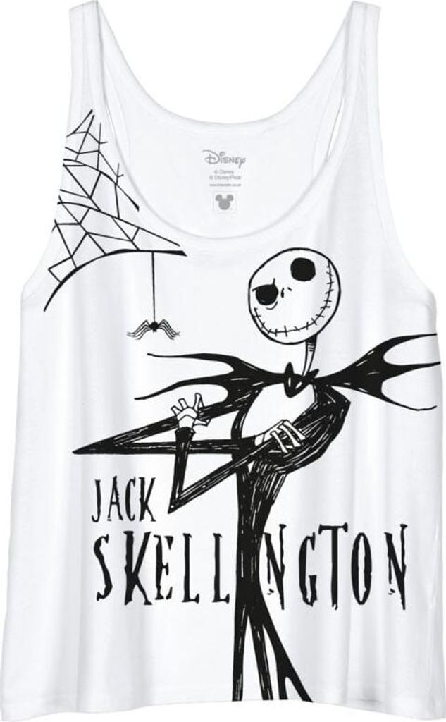 The Nightmare Before Christmas Tank-Top Damen Jack Skellington weiß L