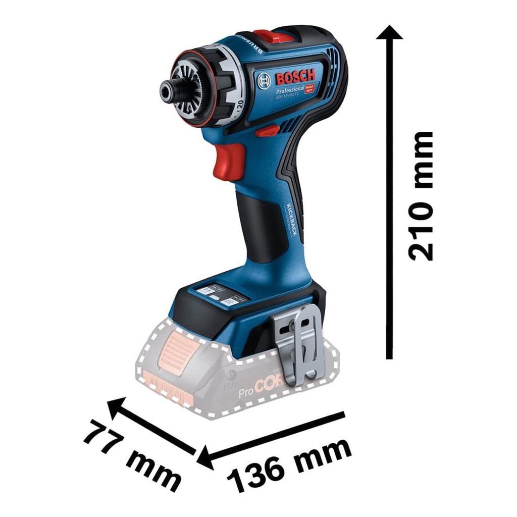Bosch Akku-Bohrschrauber GSR 18V-90 FC+ GFA18-M GFA18-W Produktbild 