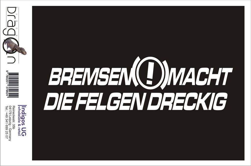 Aufkleber / Autoaufkleber - JDM / Die cut / Auto / OEM - Bremsen macht die Felgen dreckig - 210x60 mm gold - Heckscheibe / Heckscheibenaufkleber