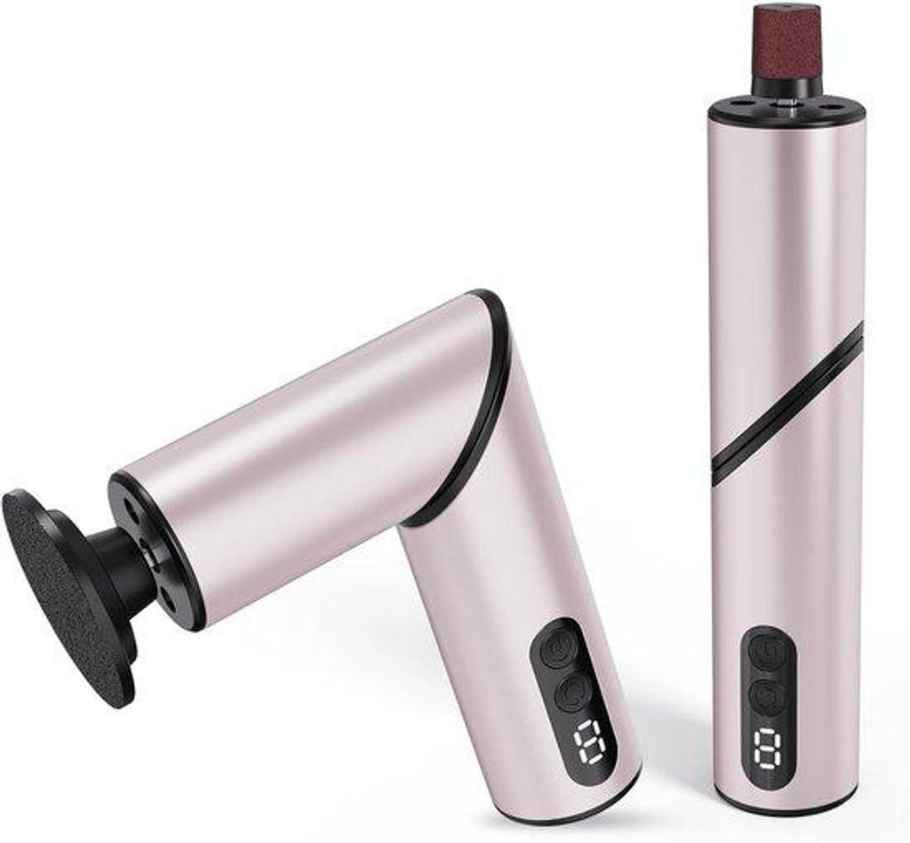 Elektrische voetvijl 2-in-1, 900 Umdrehungen pro Minute, 9 Stufen, für trockene Haut und Hohlkehlen, Fußpflegegerät (rosa)