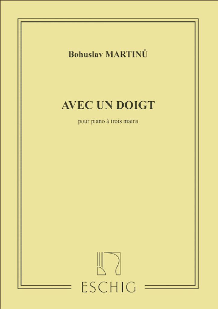 Avec un doigt pour piano a 3 mains