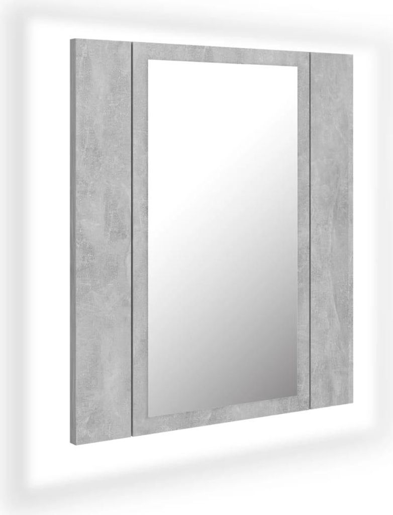 A product image of a mirror cabinet with a concrete-like finish.