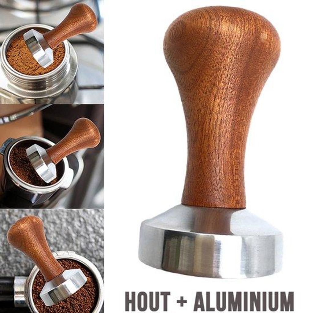 Neuester Kaffee-Tamper - Holz und Aluminium - Barista Espresso-Leveler - 53 mm