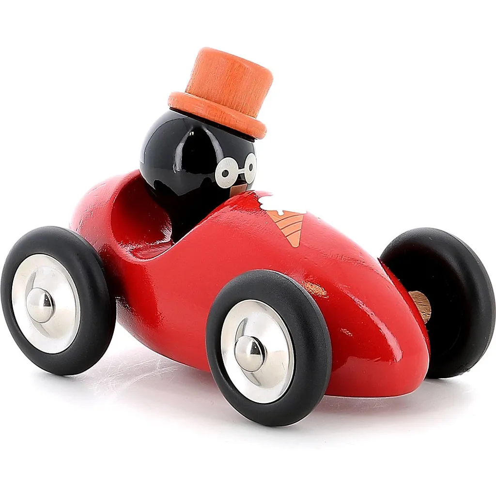 Vilac Racing car Pingouin René : jouet bois durable pour bambins