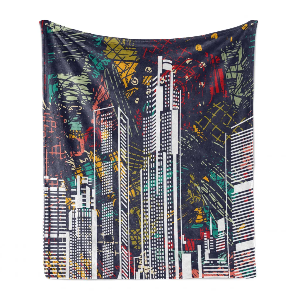 Plaid Arredo ABAKUHAUS 125x175 - Coperta Grafica Astratta Urbana Pile