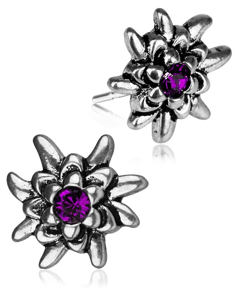 LUISIA Edelweiß Ohrstecker "Emilia" mit Premium Kristallen | Pflaume / Amethyst