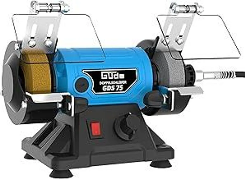 Güde 55231 Doppia smerigliatrice GDS 75 (set di accessori per smerigliatura 100 TLG, lavorazione di precisione grazie all'albero motore regolabile), blu