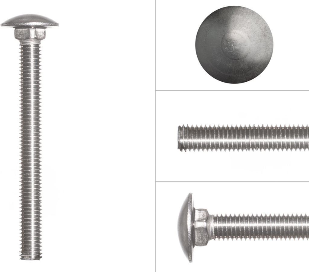 Schlossschrauben Edelstahl A2 M8 x 80 mm - 25 Stück