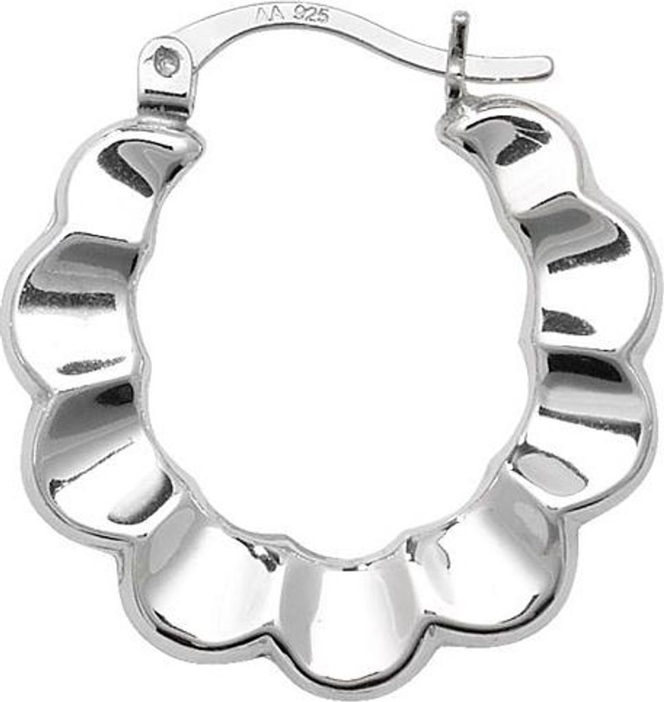 Wunderschöne 925 Sterling Silber Damen - Paar Creolen - 25mm*24mm; TRS22579