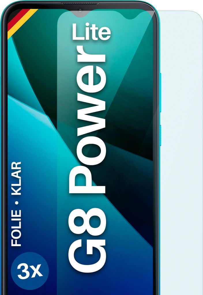 moex 3x Schutzfolie kompatibel mit Motorola Moto G8 Power Lite - Displayschutzfolie dünn Folie, Klar