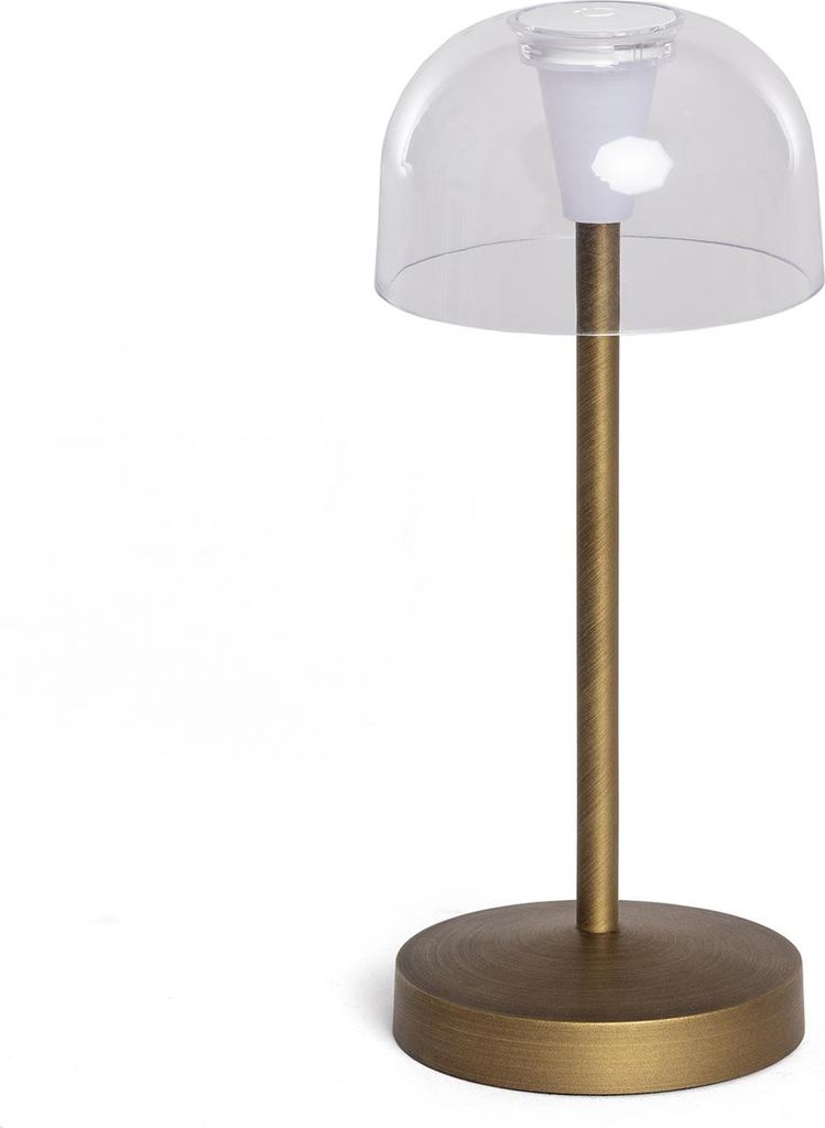 LED Tischlampe tragbar mit wiederaufladbarem USB-Akku Lendora Messing