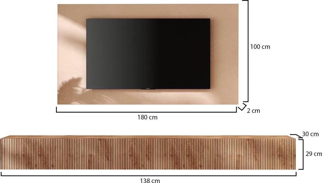 Mur Composable Modulable Italy Buti - Finition Bois Poirier Haut de Gamme