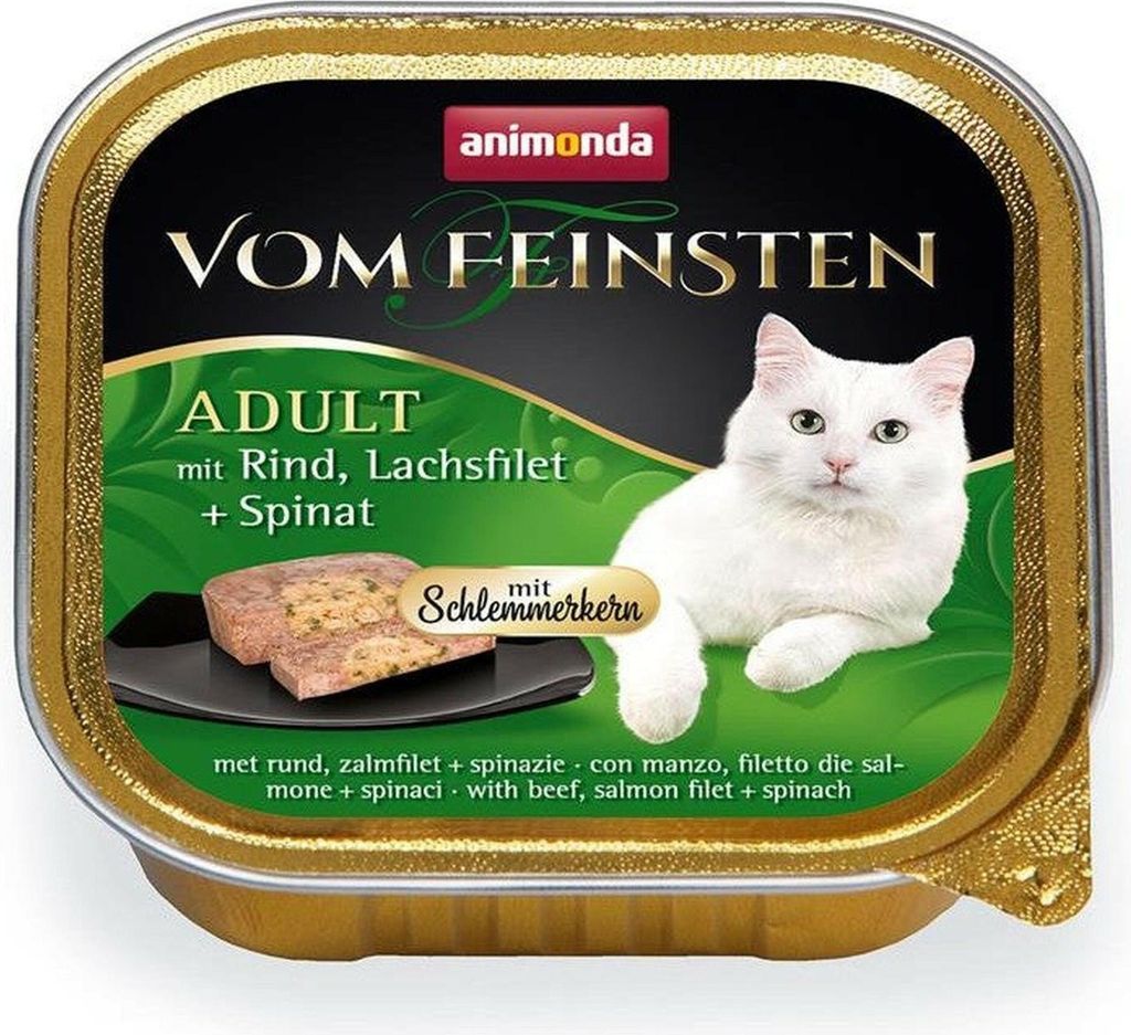 Animonda vom Feinsten mit Schlemmerkern mit Rind, Lachsfilet & Spinat 100g