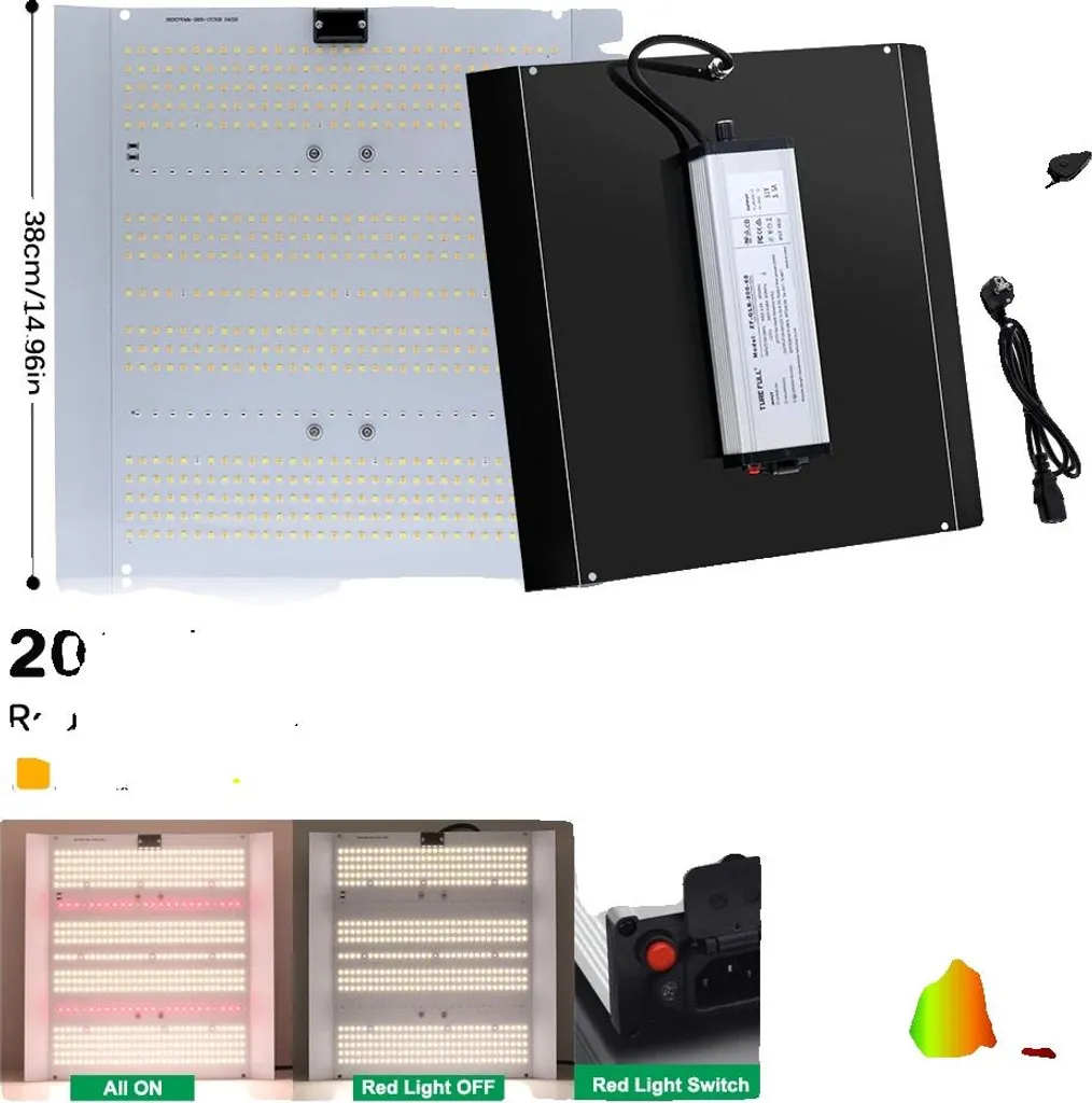 Lumière LED plantes spectre complet dimmable avec interrupteur rouge EU