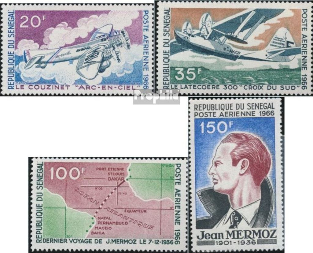 Briefmarken Senegal 1966 Mi 342-345 (kompl.Ausg.) Produktbild 