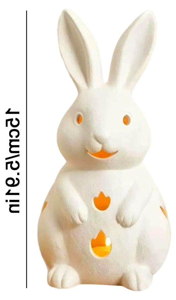 Kerzenhalter aus Harz im Hasen-Design, Osterdekoration für Fenster