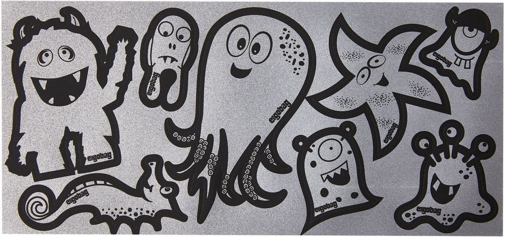 Lot d'autocollants réfléchissants ergobag Monster Argent Image du produit 