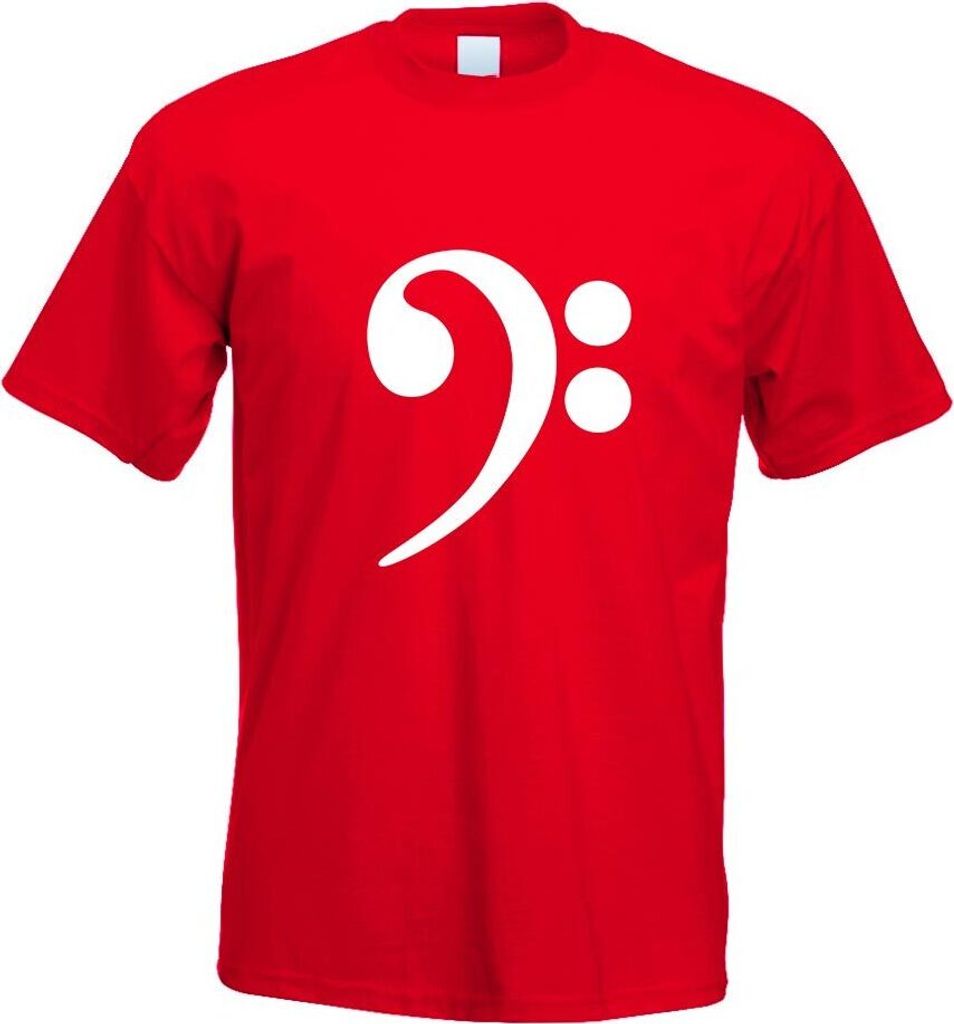 Kiwistar - T-Shirt - rot - Bass Schlüssel Motiv Bedruckt Funshirt Design Print - mit Motiv Bedruckt - Funshirt Design - Sport - Freizeit - Herren ...