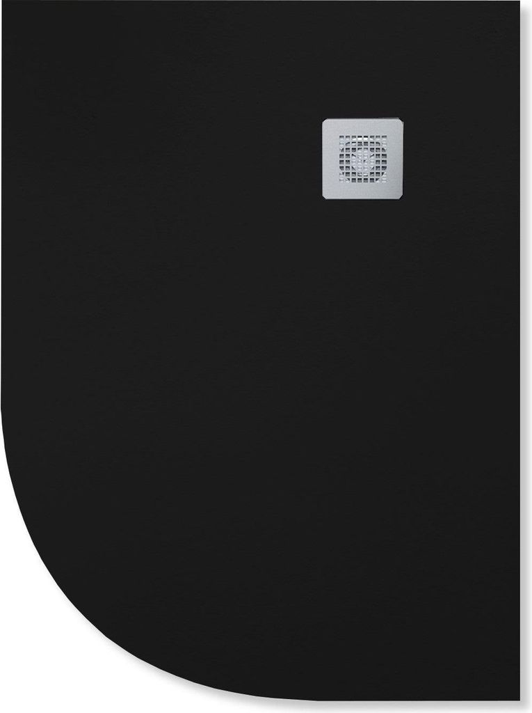 Mineralguss-Duschwanne in Schieferoptik CURVATIA in 5 Farben Schwarz RAL 9017 - Linker Rost 80x120cm