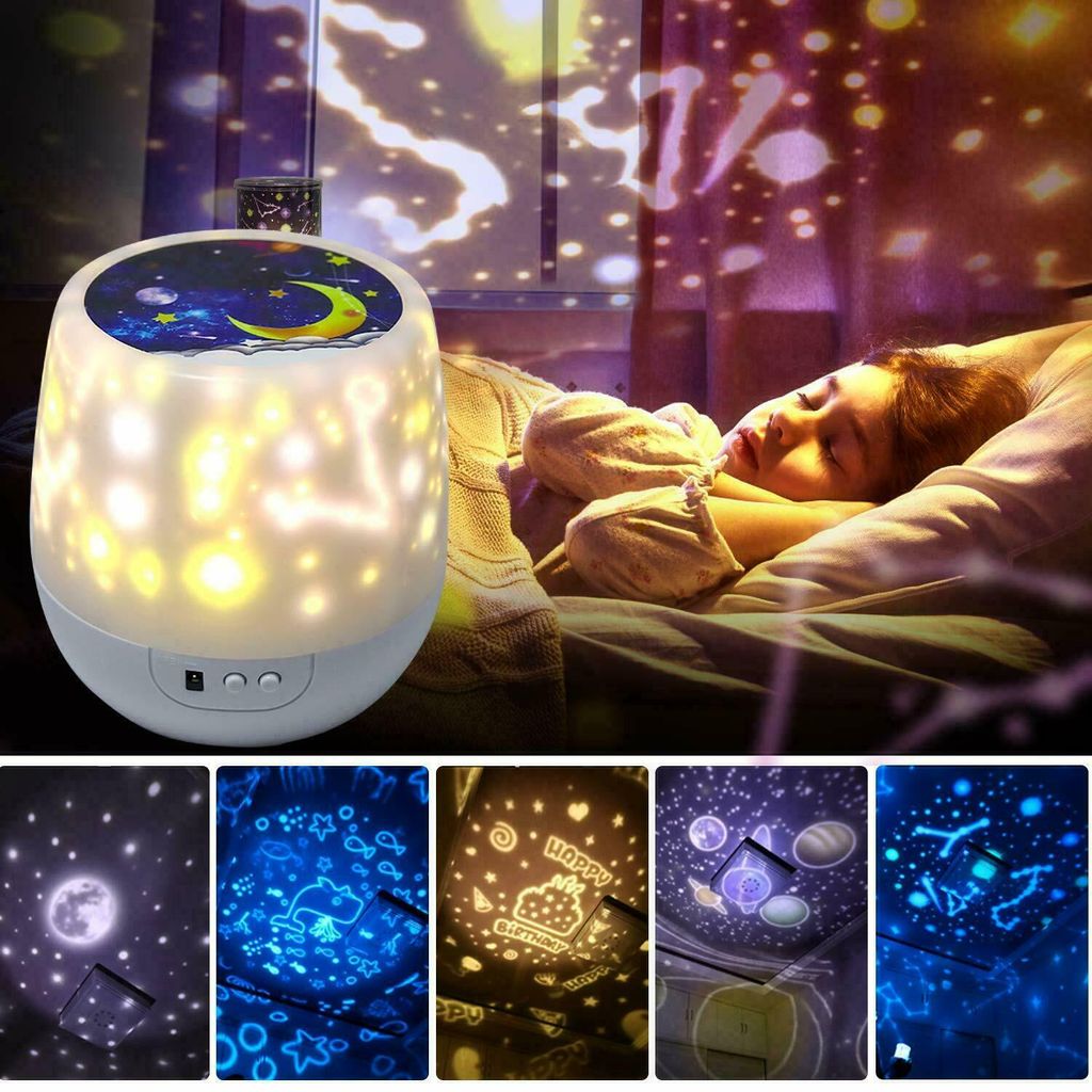 LED Nachtlicht Einschlafhilfe mit Projektor