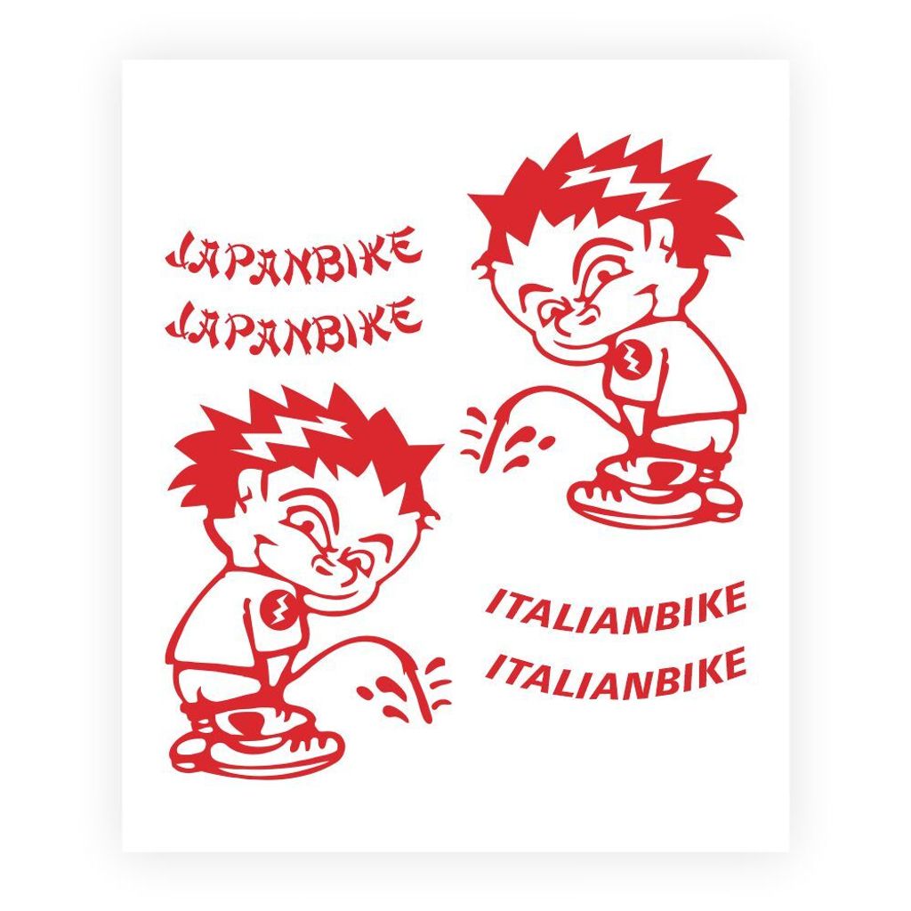 Sticker Aufkleber Italian Bike Rot 14 x 16 cm