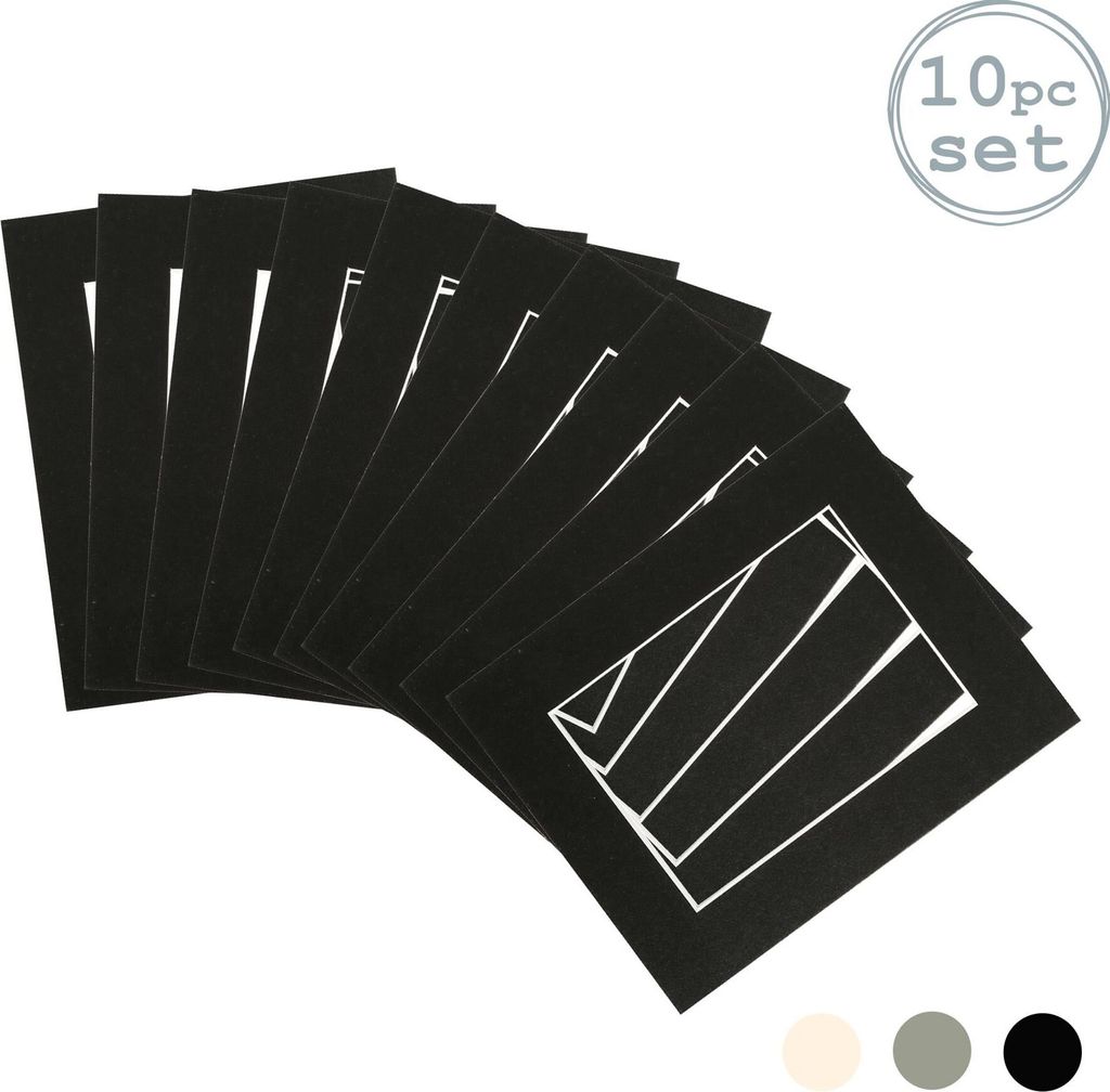 Nicola Spring 10pc Bild Photo Mounts Set - To Fit Frame-Größe 8 x 10 für Bildgröße 5 x 7 - Schwarz