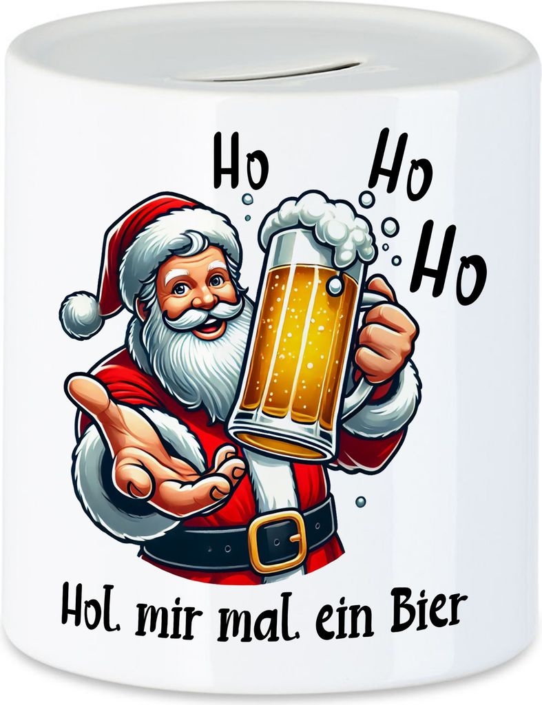 Ho Ho Hol mir mal ein Bier Spardose Ugly Christmas Spruch Weihnachten