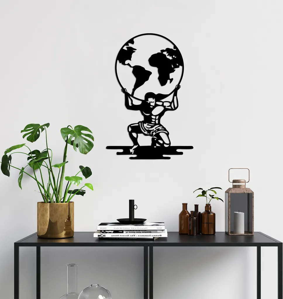 Habiller un Mur Vide avec la Déco Métal Noir Wallity Atlas 49x70