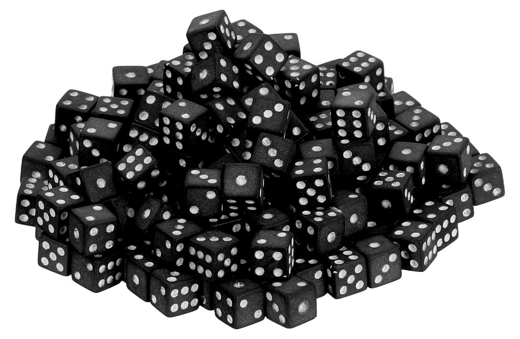 50 Stück Mini Würfel 5mm/0,2" Acryl Kleine Sechsseitige Spielwürfel für Tischspiele und Partys Schwarz/Weiß