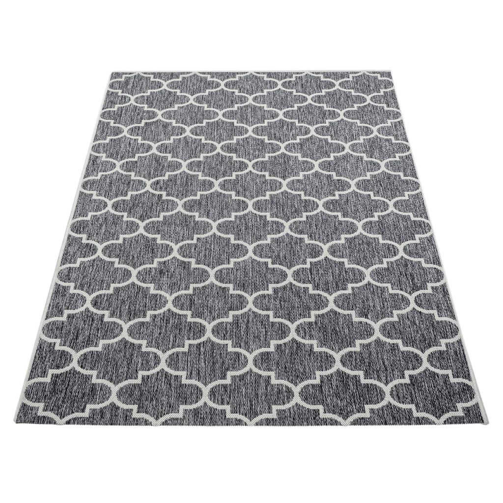 Teppich Sisal Optik Indoor Outdoor Maroc Design Waben Muster Grau 80x150cm 