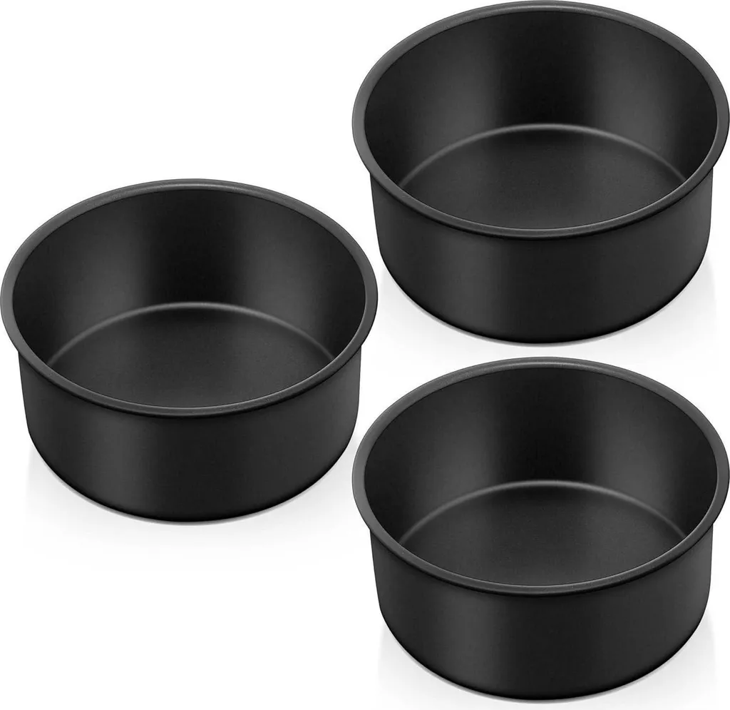 Homikit set di stampi da forno rotondi in acciaio inox 16cm antiaderenti - confezione da 3