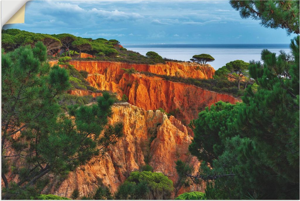 ARTland Wandbild, selbstklebend Rote Sandsteinfelsen, Portugal Größe: 30x20 cm