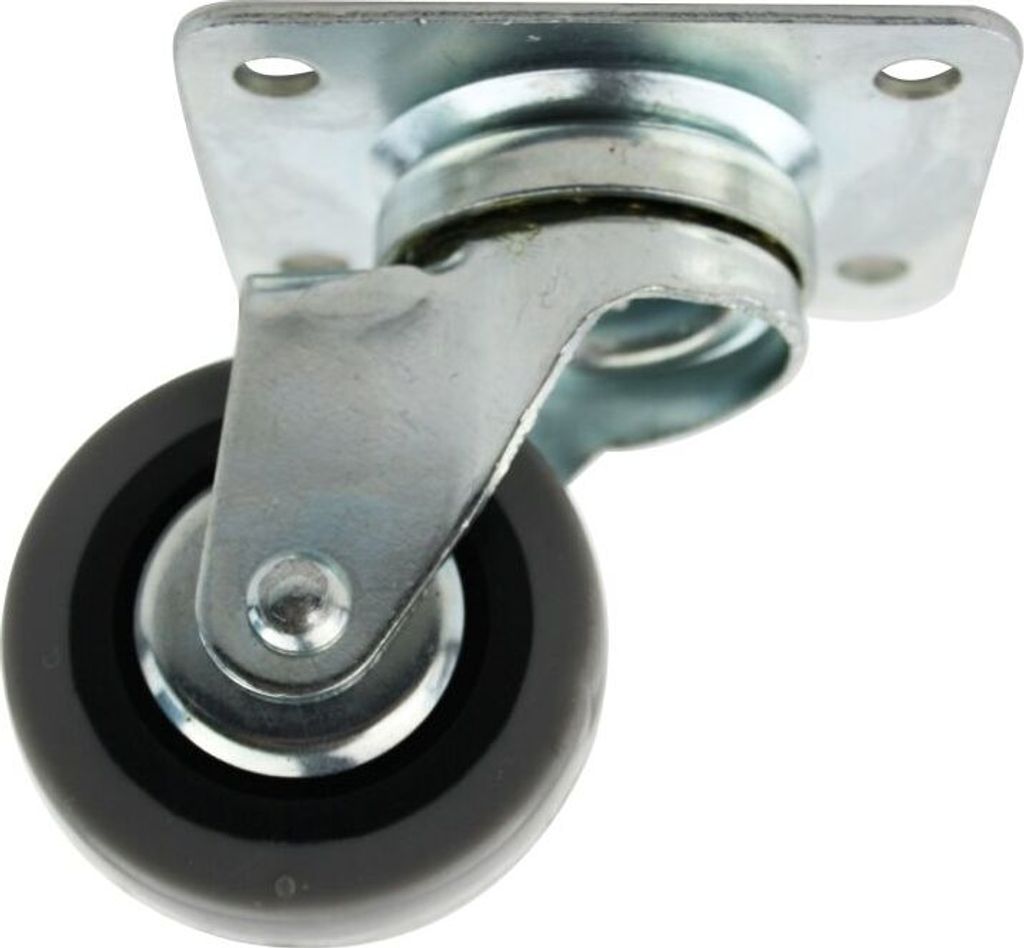 Möbelrolle Transportrolle aus Metall mit Anschraubplatte Rolle aus Gummi Ø50mm