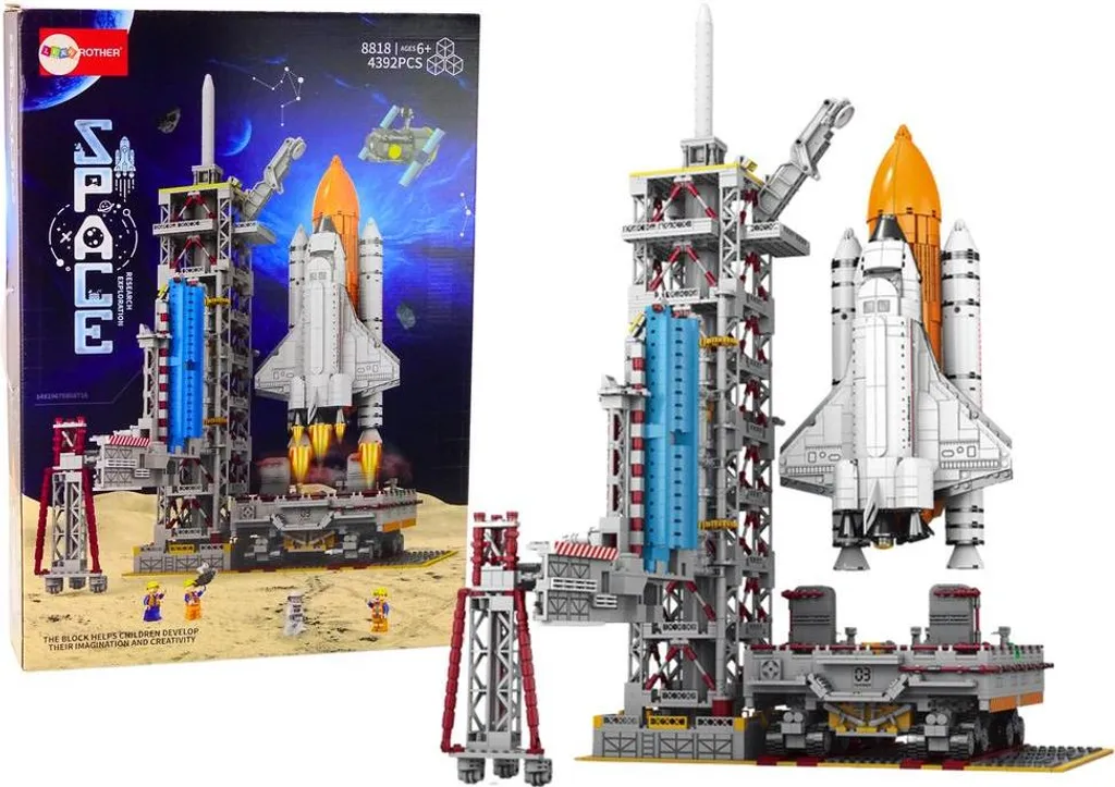 Jeu de construction station spatiale géante et fusée à assembler