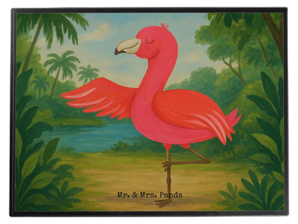 Mr. & Mrs. Panda Schreibunterlage Flamingo Yoga Design - Weiß - Geschenk, tischpad, Urlaub, Namaste, schreibtischunterlagen, Tischunterlage, Baum,...