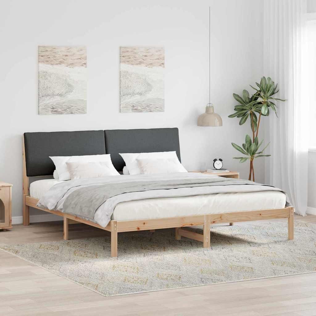 Maison Exclusive - Bettgestell Braun und Dunkelgrau 180 x 200 cm Massivholz Kiefer