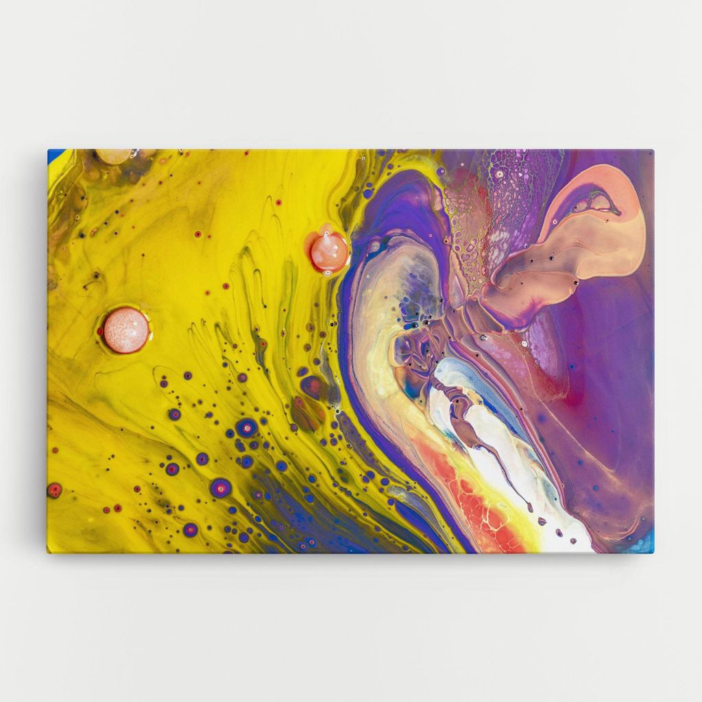 ARTHUB Leinwandbild 50x70 cm, Colorful Liquid Marble | Wohnzimmerdekoration, Hängende Bilder, Wanddekoration, Heimdekoration, Abstrakte, Lebendi...