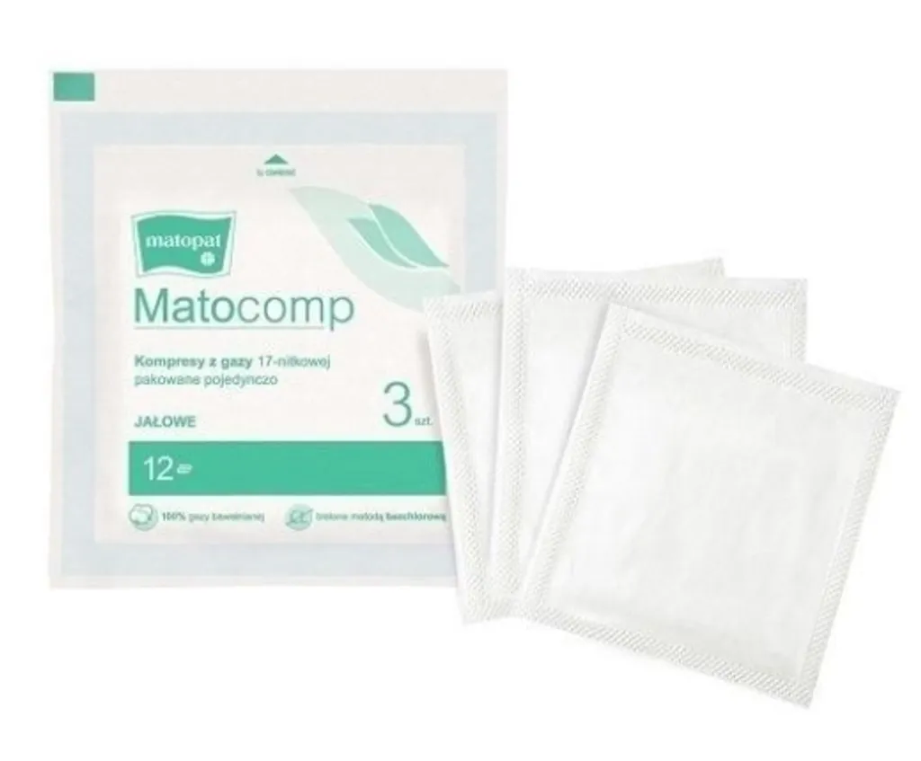 Matocomp Cerotti Garza 9x9cm per Bambini e Anziani - 3 Pezzi Sterili
