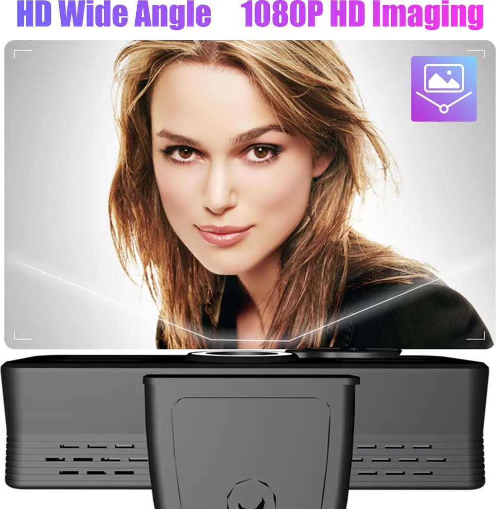 Webcam PC Full HD avec lumière LED et micro pour ordinateur de bureau