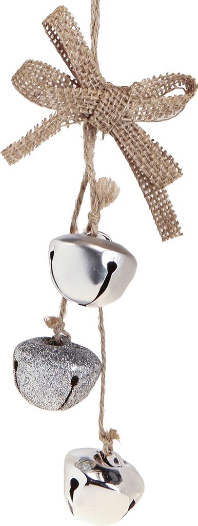 Weihnachtsglöckchen Silber Ø3,5cm 3 Stück Christbaumschmuck festliche Baumglocken Dekoration