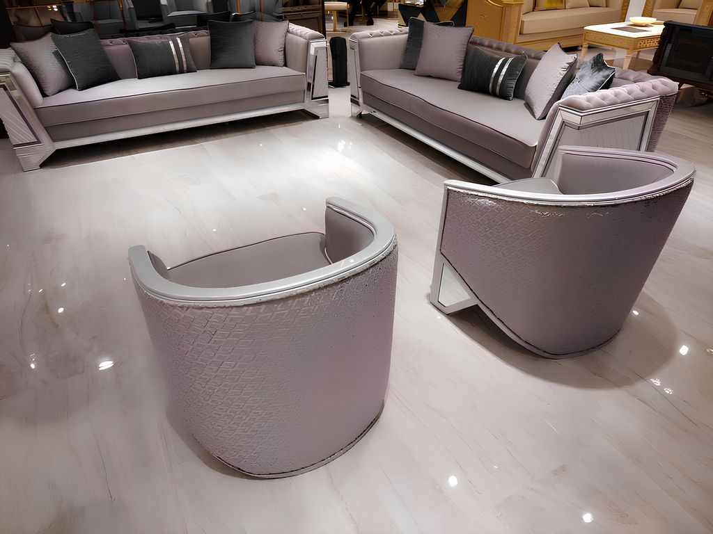 -Premium Möbel Wohnzimmer set 3+3+1 Sitzplätzen Sofagarnitur 2x Sofas Sessel