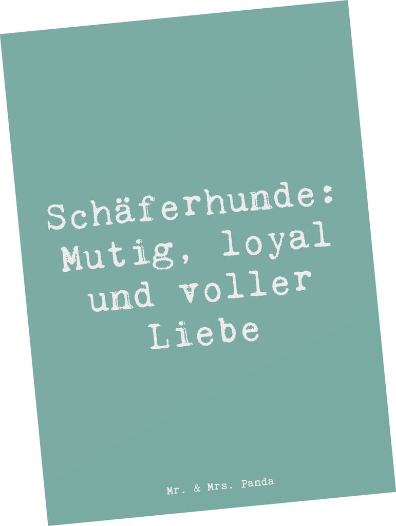 Mr. & Mrs. Panda bildkarte Spruch Schäferhunde Freundschaft - Meeresbrise - Geschenk, treuer Begleiter, Grußkarte, voller Liebe, Postkarten, Ansi...