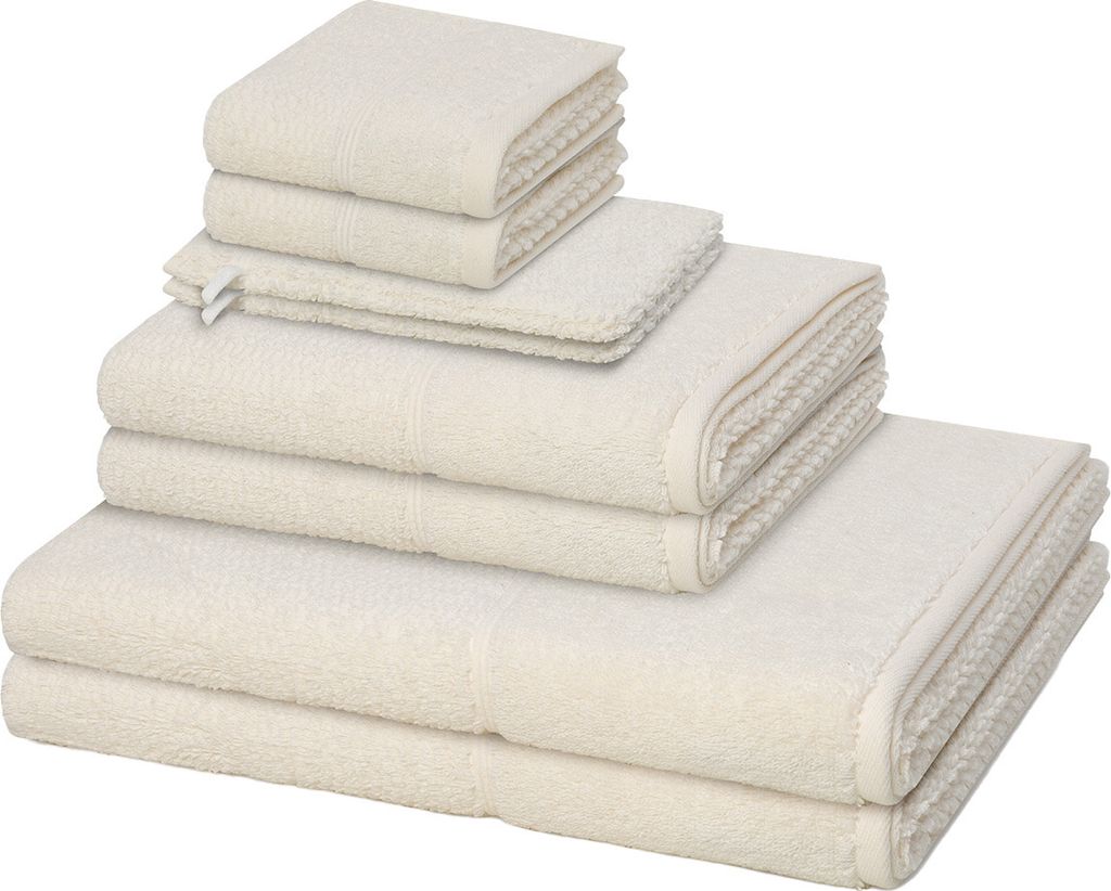 Möve for frottana Pearl 2 X Wasch- 2 X Gäste- 2 X Dusch- 2 X Handtuch im Set Moderner Mix aus Walk- und Zwirnfrottier, Hohe Flauschigkeit und san...