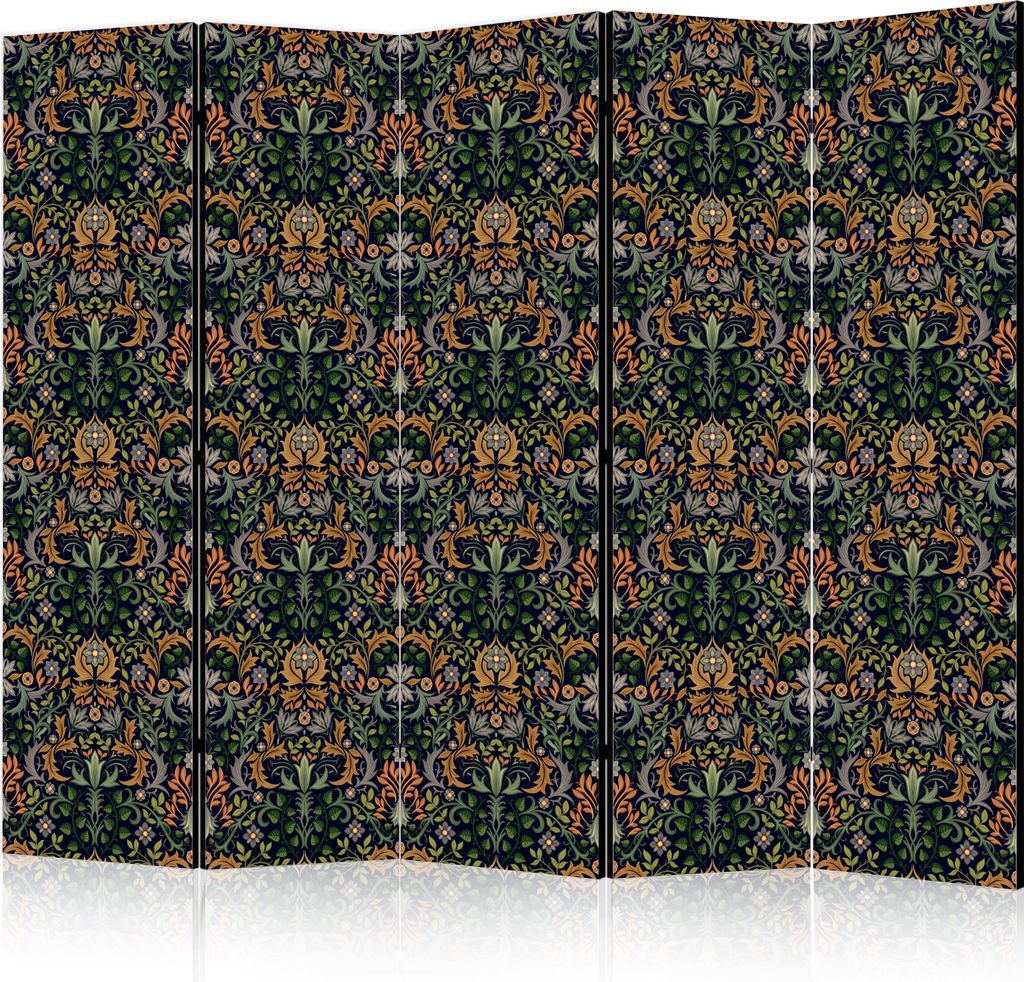 5-teiliger Doppelseitiger Vlies Paravent - Retro Vintage Intricate and Rich Pattern in Victorian Style. 225x172 cm Abstrakt f-A-10181-z-d