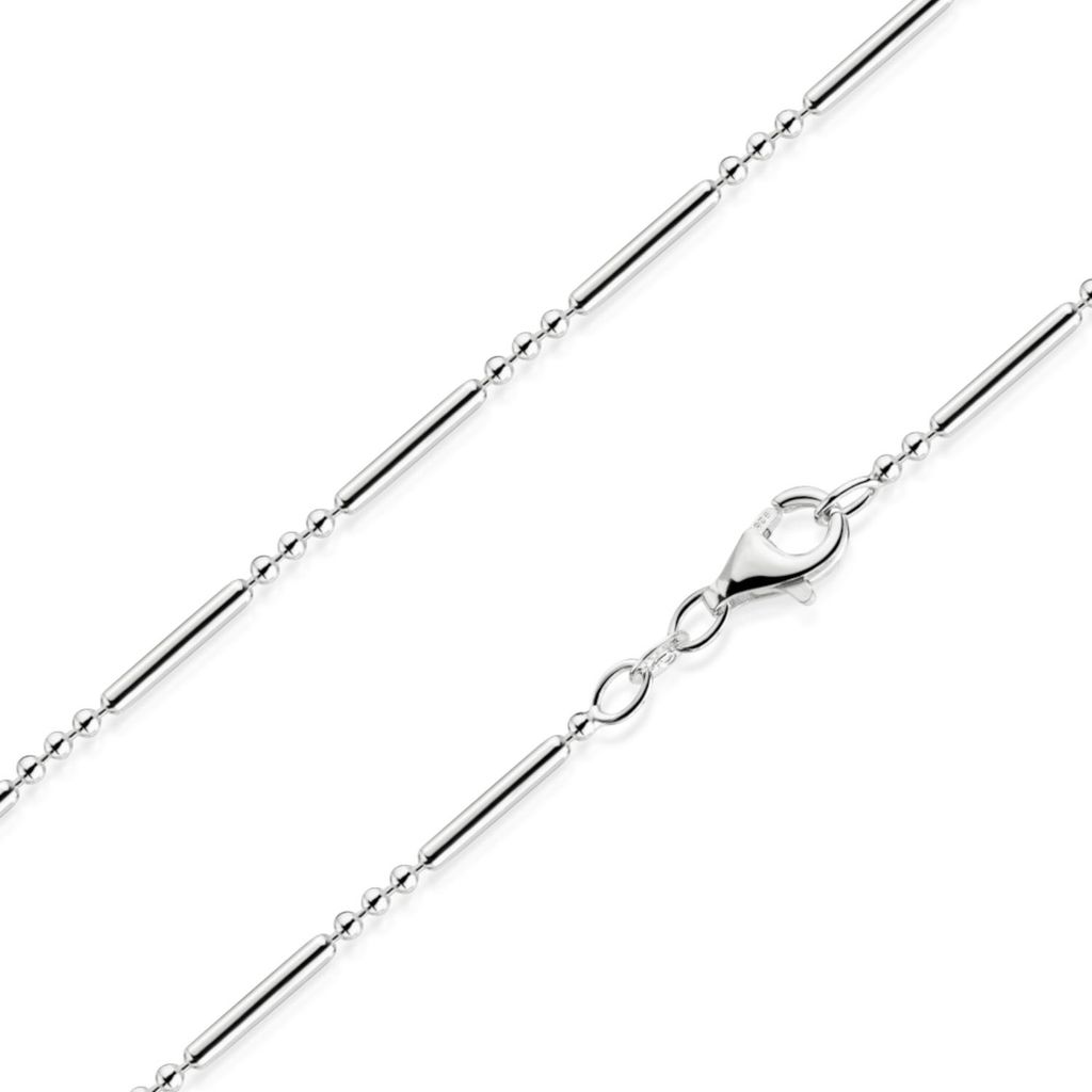 MATERIA 925 Silber Kugelkette lang 6,2g - 2mm Damen Produktbild 