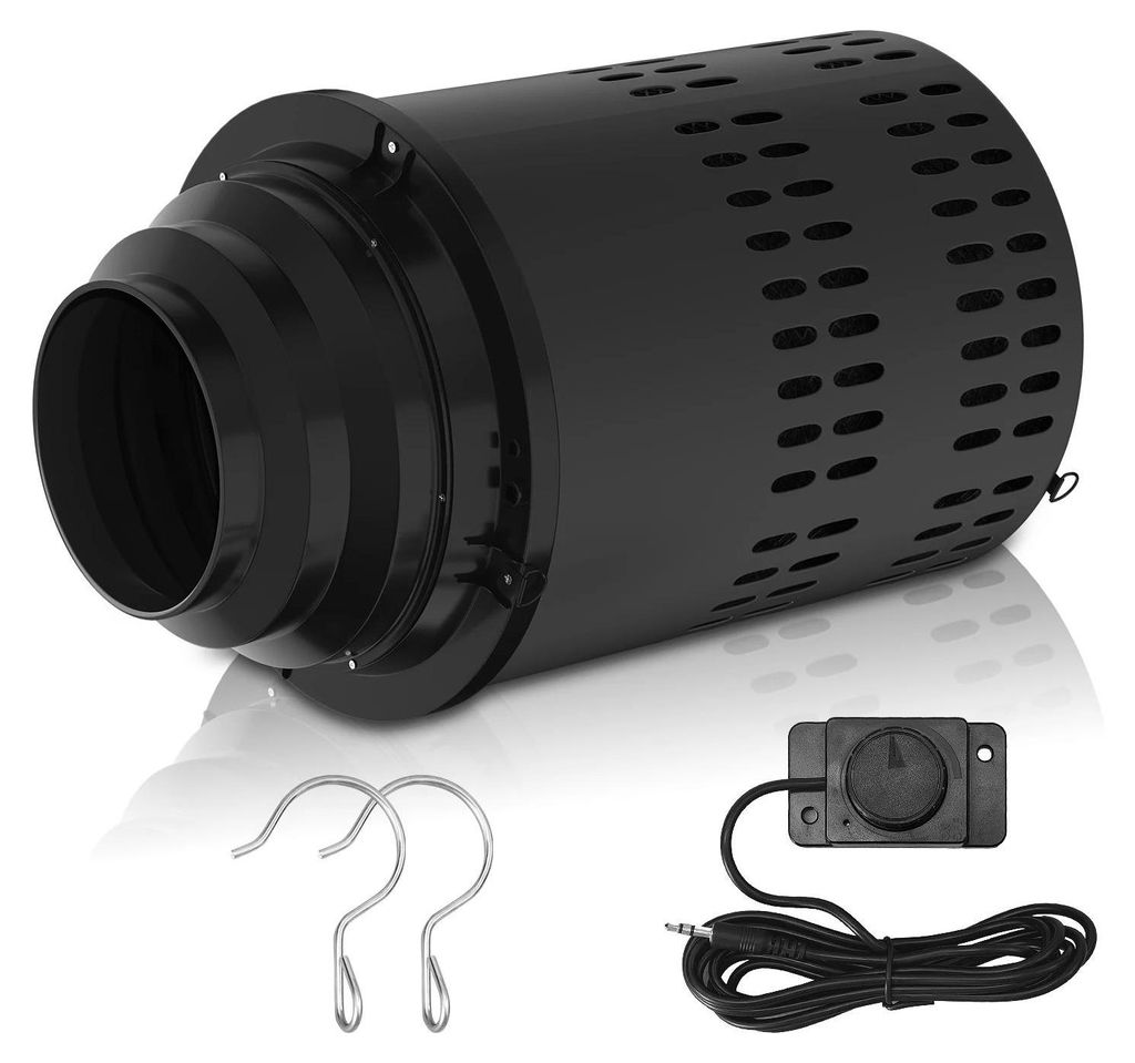 2‐in‐1 Filterventilator - Kanalventilator FAN456 - Für Ø 10/12,7/15 cm Lüftungsrohre - EC‐Motor - ≤32 dB - Wechselbarer Filter - 24 W - ...