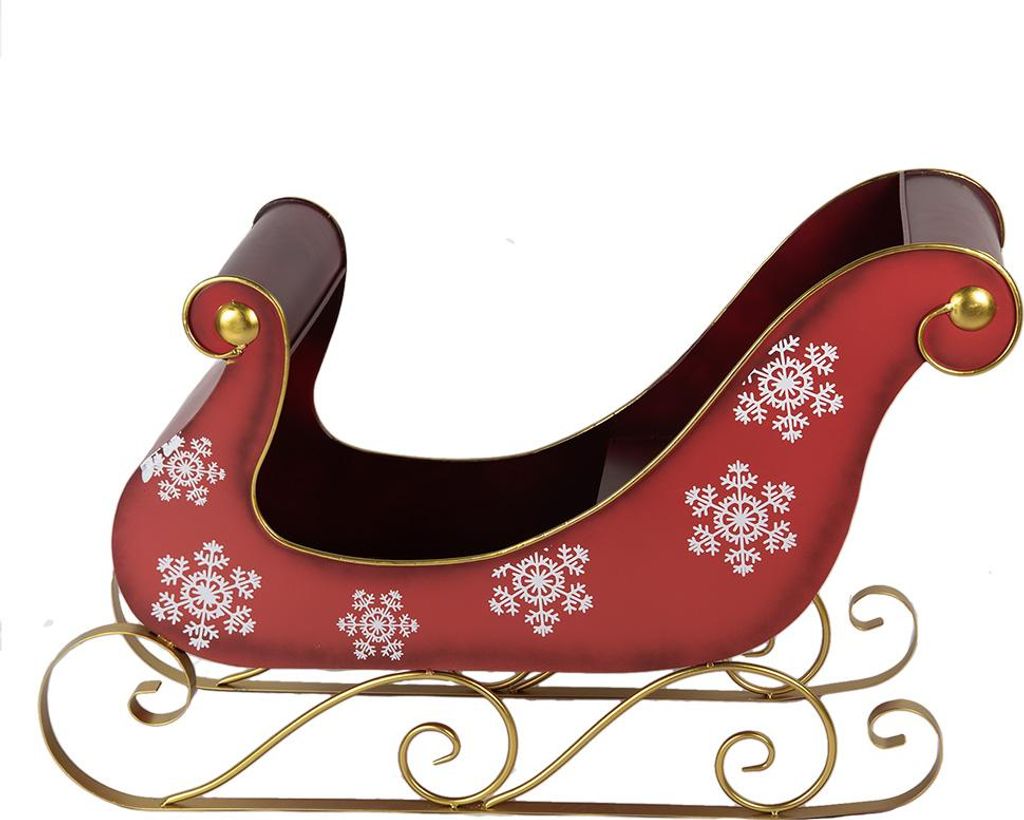 Clayre & Eef Weihnachtsschlitten Grosser 112x40x68 cm Rot Metall