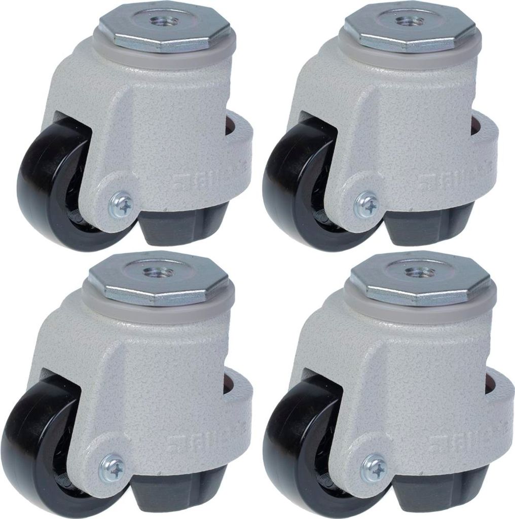 Nivellierrolle 63mm Rad Blickle-Rolle 500kg Tragkraft HRIG-POA 63G - 4er Set