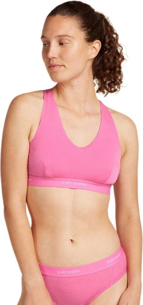 Icebreaker Merino 125 Cool Lite Sprite Racerback Sport-bh Rosa S Damen Rosa S